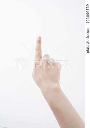 Female hand pointing Female hand pointing 123096169