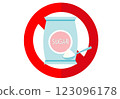 Sugar, white sugar, no sugar, mark, icon, illustration 123096178