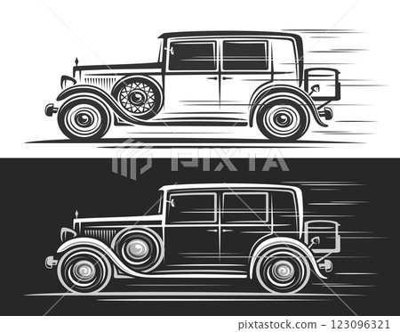 Vector logo for Retro American Car 123096321