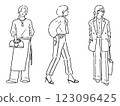 Female fashion spring clothes full body hand drawn illustration 123096425