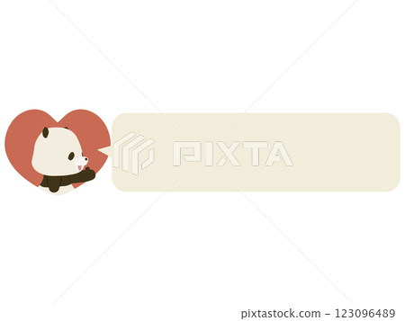 Smiling panda giving a thumbs up. With speech bubble 123096489