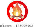 No open flames Prohibited NG NO Mark Icon Illustration 123096508