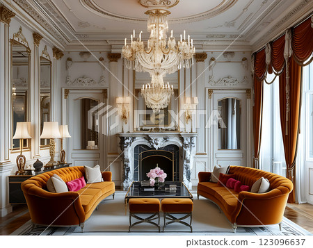 Living room design, classic style Living room model 123096637