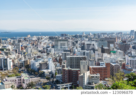 Kagoshima City, Kagoshima Prefecture - View of the Kagoshima City skyline from Shiroyama Observatory 123096870