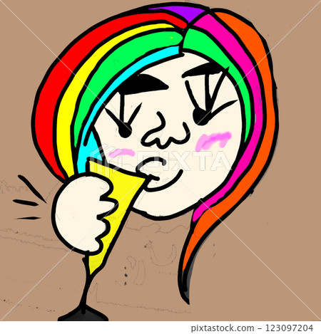 衝浪女孩喝酒的插圖 123097204