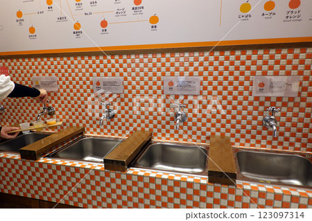 水龍頭裡的橘子汁 水龍頭裡的橘子汁 123097314