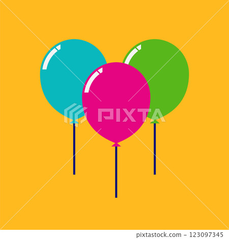 Bright Balloons Festive Party Illustration 123097345
