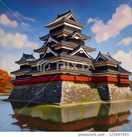 Matsumoto Castle Japanese Castle Illustration 123097843
