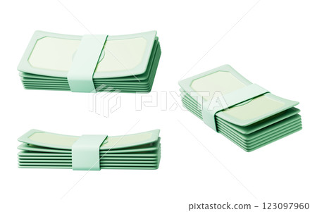 A bundle of banknotes, 3d rendering. A bundle of banknotes, 3d rendering. 123097960