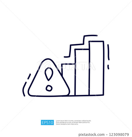 The image depicts a warning symbol alongside ascending bar graphs, suggesting a focus on risk or caution in data representation. The image depicts a warning symbol alongside ascending bar graphs, suggesting a focus on risk or caution in data representation. 123098079