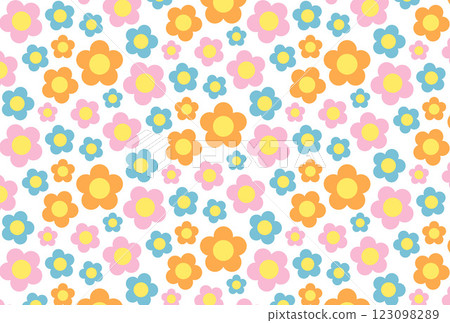Colorful retro floral seamless pattern Colorful retro floral seamless pattern 123098289