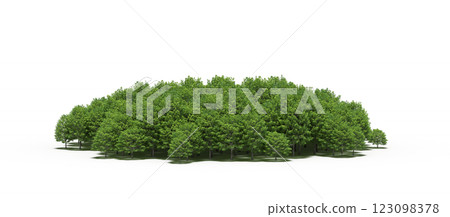 group of trees with a shadow under it, isolated on a transparent background, 3D illustration, cg render group of trees with a shadow under it, isolated on a transparent background, 3D illustration, cg render 123098378