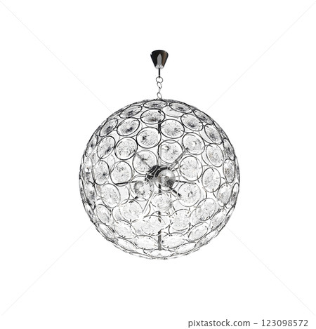 crystal chandelier for the interior isolated on transparent background, home lighting, 3D illustration, cg render 123098572
