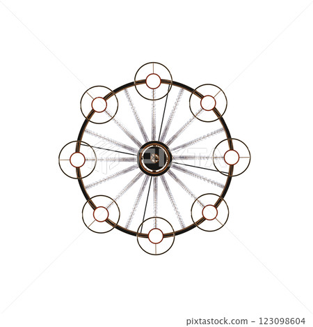 crystal chandelier for the interior isolated on transparent background, home lighting, 3D illustration, cg render crystal chandelier for the interior isolated on transparent background, home lighting, 3D illustration, cg render 123098604