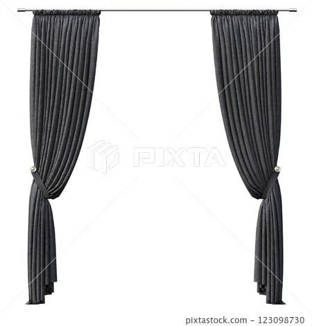 curtain isolated on a transparent background, interior decorations, 3D illustration, cg render curtain isolated on a transparent background, interior decorations, 3D illustration, cg render 123098730