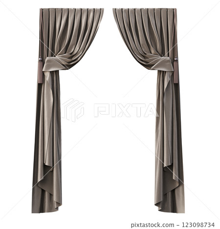 curtain isolated on a transparent background, interior decorations, 3D illustration, cg render curtain isolated on a transparent background, interior decorations, 3D illustration, cg render 123098734