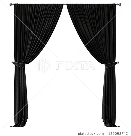 curtain isolated on a transparent background, interior decorations, 3D illustration, cg render curtain isolated on a transparent background, interior decorations, 3D illustration, cg render 123098742