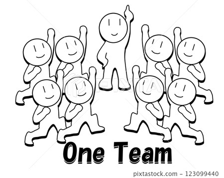 表達一個團隊的插圖 123099440