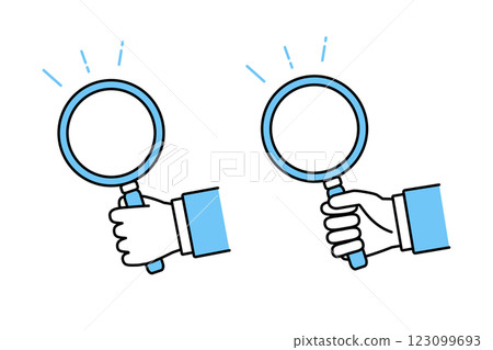 穿著西裝拿著放大鏡的人的插圖 123099693