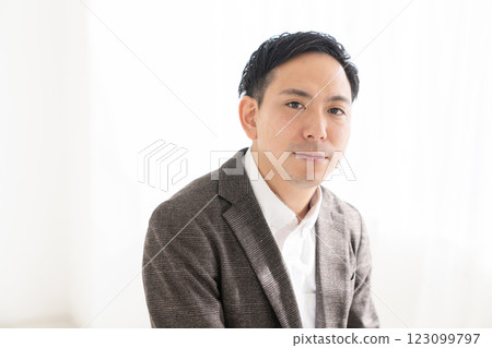 A man to relax in the room A man to relax in the room 123099797