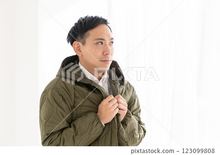 Men wearing coats Men wearing coats 123099808