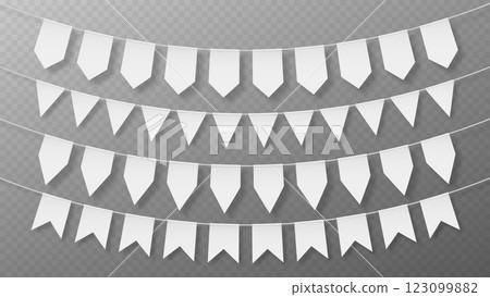 Paper garland set with flags on string 123099882