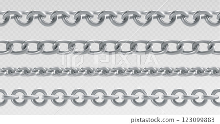 Silver metal chain links set 123099883