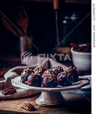 Homemade Pecan Pie Truffles 123099979