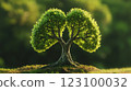 Tree Shaped Like Lungs on Green Background 123100032