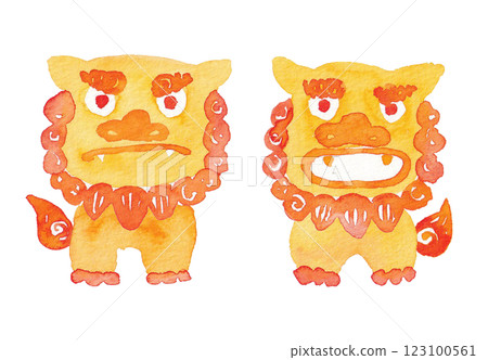 Shisa 手繪水彩插圖 123100561