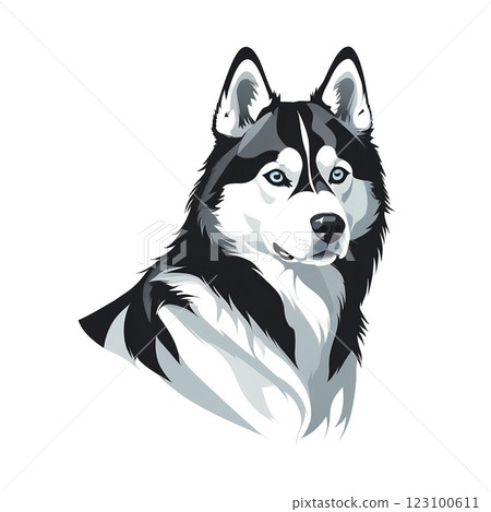 野生西伯利亞哈士奇犬插圖 123100611