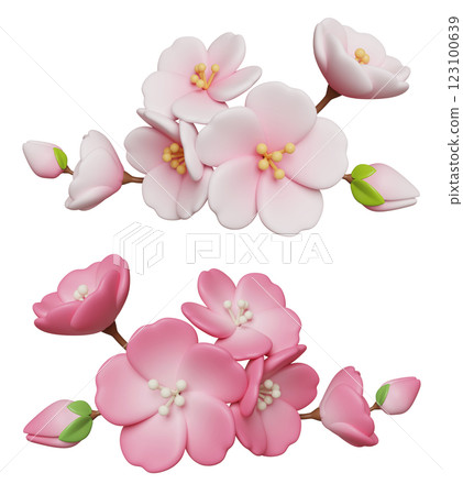 white pink color cherry blossoms 3D graphic white pink color cherry blossoms 3D graphic 123100639