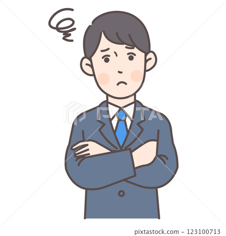 Worried office worker man Worried office worker man 123100713