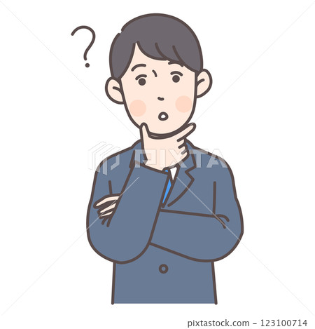 A male office worker with a strange expression 123100714