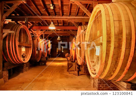 日本葡萄酒的歷史始於使用國產葡萄釀酒…葡萄酒桶 日本葡萄酒的歷史始於使用國產葡萄釀酒…葡萄酒桶 123100841