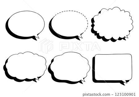 Hand-drawn manga-style speech bubble: landscape, sideways, with shadows, transparent Hand-drawn manga-style speech bubble: landscape, sideways, with shadows, transparent 123100901