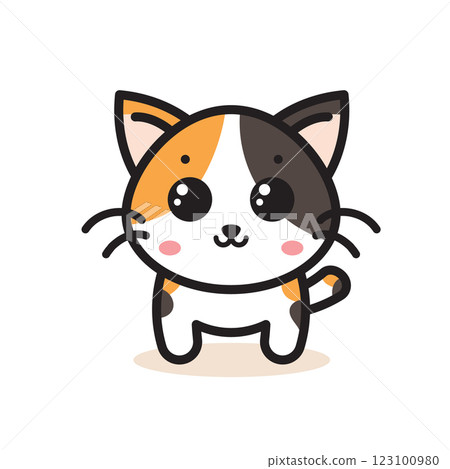 Cute cat cartoon character. anime cartoon 123100980