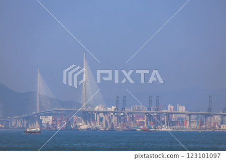 Dec 28 2024 Modern City Skyline with Skyscrapers and Waterfront View. HK 123101097