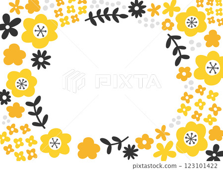 Floral frame. Template elements for weddings and celebrations. 123101422
