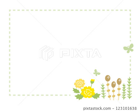 Horsetail and dandelion frame 123101638