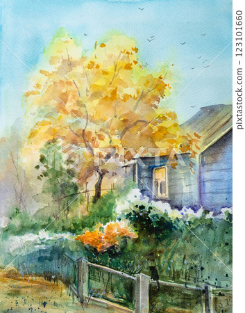 Autumn landscape with an old house Autumn landscape with an old house 123101660