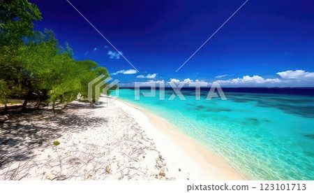 《AI image》 Tropical beach resort 123101713