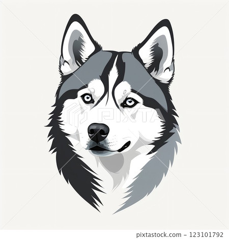 西伯利亞雪橇犬專注聆聽的表情 123101792