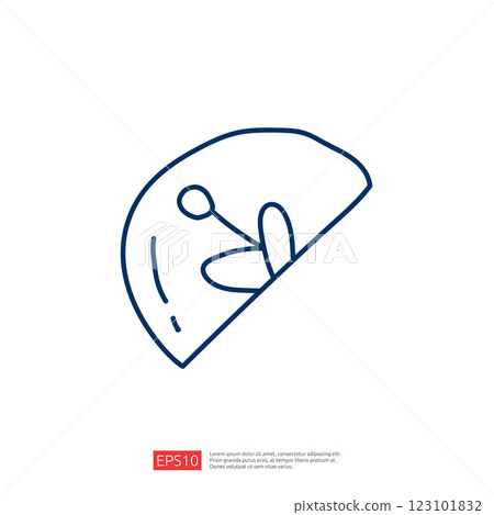 A simple line drawing of a half shell with a flower inside, symbolizing nature and tranquility. 123101832