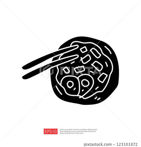 A stylized illustration of a bowl of food with chopsticks, emphasizing simplicity and minimalism. A stylized illustration of a bowl of food with chopsticks, emphasizing simplicity and minimalism. 123101872