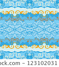 hand drawn doodle seamless pattern, cool colored 123102031