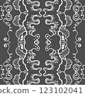 hand drawn doodle seamless pattern, grey and white 123102041