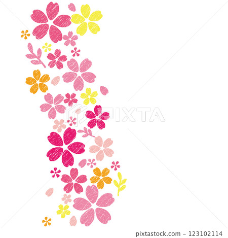 櫻花背景卡手繪風格 123102114