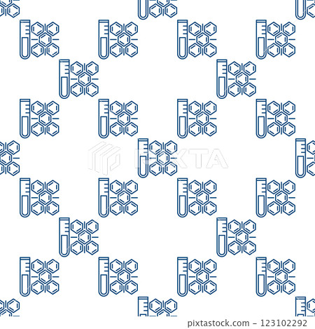 Chemical Formula and Culture Tube vector Biochemistry concept outline seamless pattern Chemical Formula and Culture Tube vector Biochemistry concept outline seamless pattern 123102292