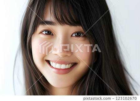 Smiling young Japanese woman portrait 123102670